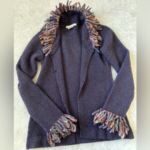 Free People Cardigan with Multicolor Fringe